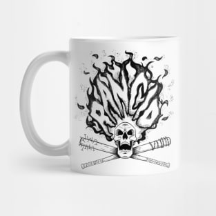 Skull Head Fire Of Rock Punk Black Mug